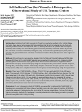 Cover page: Self-Inflicted Gun Shot Wounds: A Retrospective, Observational Study of U.S. Trauma Centers