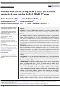 Cover page: Frontline work and racial disparities in social and economic pandemic stressors during the first COVID‐19 surge