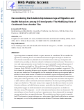 Cover page: Reconsidering the Relationship between Age at Migration and Health Behaviors among US Immigrants: The Modifying Role of Continued Cross-border Ties.