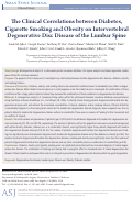 Cover page: The Clinical Correlations between Diabetes, Cigarette Smoking and Obesity on Intervertebral Degenerative Disc Disease of the Lumbar Spine