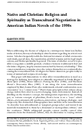 Cover page: Native and Christian: Religion and Spirituality as Transcultural Negotiation in American Indian Novels of the 1990s