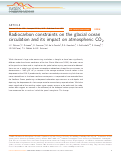 Cover page: Radiocarbon constraints on the glacial ocean circulation and its impact on atmospheric CO2