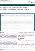 Cover page: Coccidiomycosis infection of the patella mimicking a neoplasm – two case reports