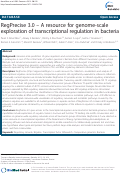 Cover page: RegPrecise 3.0 – A resource for genome-scale exploration of transcriptional regulation in bacteria