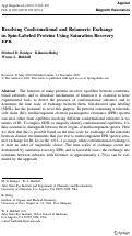 Cover page: Resolving Conformational and Rotameric Exchange in Spin-Labeled Proteins Using Saturation Recovery EPR