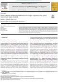 Cover page: Novel yamane technique modification for haptic exposure after glued intrascleral haptic fixation