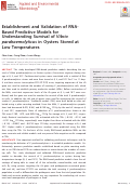 Cover page: Establishment and Validation of RNA-Based Predictive Models for Understanding Survival of Vibrio parahaemolyticus in Oysters Stored at Low Temperatures