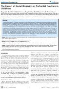 Cover page: The impact of social disparity on prefrontal function in childhood.