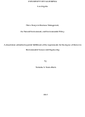 Cover page: Three Essays in Business Management, the Natural Environment, and Environmental Policy