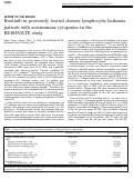 Cover page: Ibrutinib in previously treated chronic lymphocytic leukemia patients with autoimmune cytopenias in the RESONATE study