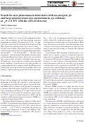 Cover page: Search for new phenomena in final states with an energetic jet and large missing transverse momentum in pp collisions at s=8TeV with the ATLAS detector