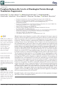 Cover page: Posiphen Reduces the Levels of Huntingtin Protein through Translation Suppression