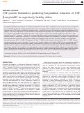 Cover page: CSF protein biomarkers predicting longitudinal reduction of CSF β-amyloid42 in cognitively healthy elders