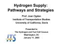 Cover page: Hydrogen Supply: Pathways and Strategies