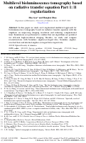 Cover page: Multilevel bioluminescence tomography based on radiative transfer equation Part 1: l1 regularization