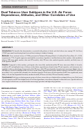 Cover page: Dual Tobacco User Subtypes in the U.S. Air Force: Dependence, Attitudes, and Other Correlates of Use