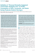 Cover page: Validation of Personal Protective Equipment Conservation Strategies Tool to Predict Consumption of N95s, Facemasks, and Gowns During Pandemic-Related Shortages.