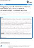 Cover page: Using phylogenetically-informed annotation (PIA) to search for light-interacting genes in transcriptomes from non-model organisms