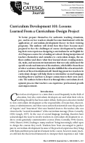 Cover page: Curriculum Development 101: Lessons Learned From a Curriculum Design Project