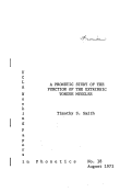 Cover page: WPP, No. 18: A Phonetic Study of the Function of the Extrinsic Tongue Muscles