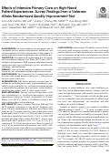 Cover page: Effects of Intensive Primary Care on High-Need Patient Experiences: Survey Findings from a Veterans Affairs Randomized Quality Improvement Trial