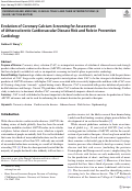 Cover page: Evolution of Coronary Calcium Screening for Assessment of Atherosclerotic Cardiovascular Disease Risk and Role in Preventive Cardiology