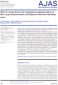 Cover page: Effect of energy density and virginiamycin supplementation in diets on growth performance and digestive function of finishing steers