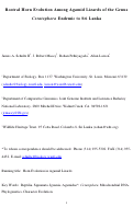 Cover page: Rostral horn evolution among agamid lizards of the genus ceratophora 
endemic to Sri Lanka
