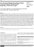 Cover page: The Circle-Fit Method Helps Make Reliable Cortical Thickness Measurements Regardless of Humeral Length