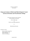 Cover page: Design and Analysis of Hybrid and Hybrid-Inspired Control Systems in Stochastic and Non-Stochastic Settings