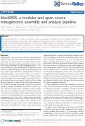 Cover page: MetAMOS: a modular and open source metagenomic assembly and analysis pipeline