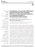 Cover page: Prediabetes Is Associated With Brain Hypometabolism and Cognitive Decline in a Sex-Dependent Manner: A Longitudinal Study of Nondemented Older Adults