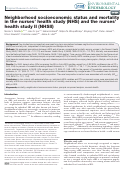 Cover page: Neighborhood socioeconomic status and mortality in the nurses health study (NHS) and the nurses health study II (NHSII).