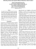 Cover page: Alleviating Anxiety about Spatial Ability in Elementary School Teachers