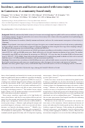 Cover page: Incidence, causes and factors associated with torso injury in Cameroon: A community-based study.