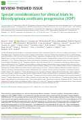 Cover page: Special considerations for clinical trials in fibrodysplasia ossificans progressiva (FOP)