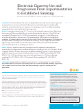 Cover page: Electronic Cigarette Use and Progression From Experimentation to Established Smoking