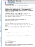 Cover page: Quality of Life of Patients with Wiskott Aldrich Syndrome and X-Linked Thrombocytopenia: a Study of the Primary Immune Deficiency Consortium (PIDTC), Immune Deficiency Foundation, and the Wiskott-Aldrich Foundation.