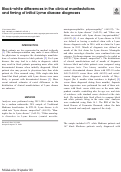 Cover page: Black-white differences in the clinical manifestations and timing of initial Lyme disease diagnoses