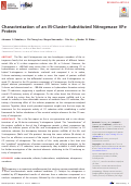 Cover page: Characterization of an M-Cluster-Substituted Nitrogenase VFe Protein