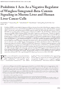 Cover page: Prohibitin 1 Acts As a Negative Regulator of Wingless/Integrated‐Beta‐Catenin Signaling in Murine Liver and Human Liver Cancer Cells