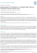 Cover page: Development of Achalasia in a Patient With Chronic Intestinal Pseudo-Obstruction