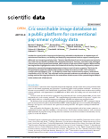 Cover page: Cric searchable image database as a public platform for conventional pap smear cytology data