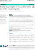 Cover page: Anchor Clustering for million-scale immune repertoire sequencing data.