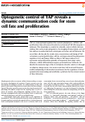 Cover page: Optogenetic control of YAP reveals a dynamic communication code for stem cell fate and proliferation