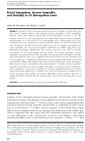 Cover page: Racial Segregation, Income Inequality, and Mortality in US Metropolitan Areas