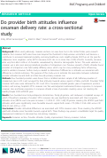 Cover page: Do provider birth attitudes influence cesarean delivery rate: a cross-sectional study