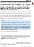 Cover page: Persistence and Change in Community Composition of Reef Corals through Present, Past, and Future Climates