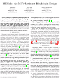 Cover page: MEVade: An MEV-Resistant Blockchain Design