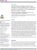 Cover page: Quantitative phenotyping of shell suture strength in walnut (Juglans regia L.) enhances precision for detection of QTL and genome-wide association mapping